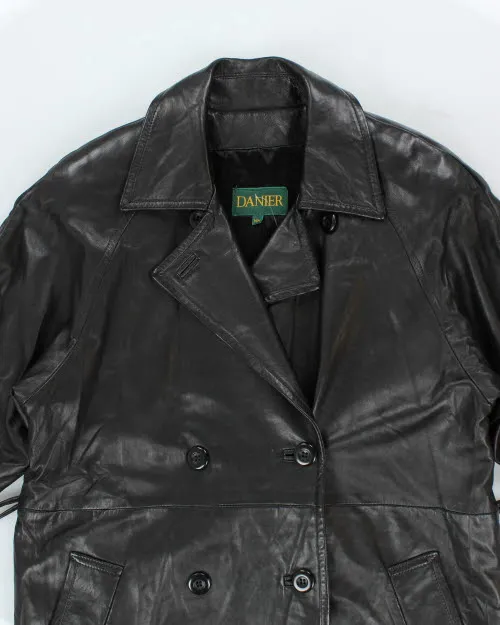 Vintage 90's Danier Oversized Heavyweight Leather Overcoat - M sold by Rokit product image thumbnail 3