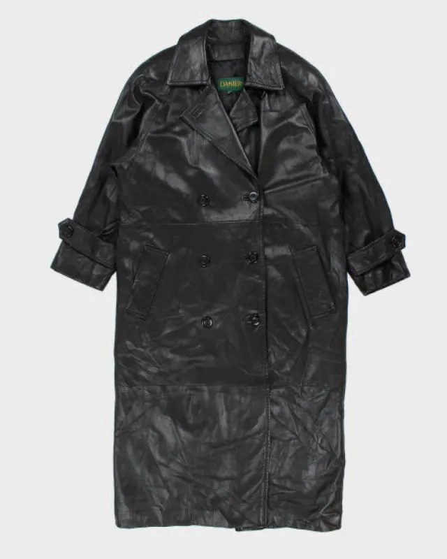 Vintage 90's Danier Oversized Heavyweight Leather Overcoat - M sold by Rokit