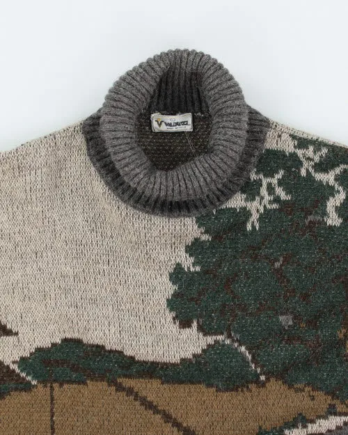 Vintage 90's Patterned Roll Neck Knit Jumper - L sold by Rokit product image thumbnail 3