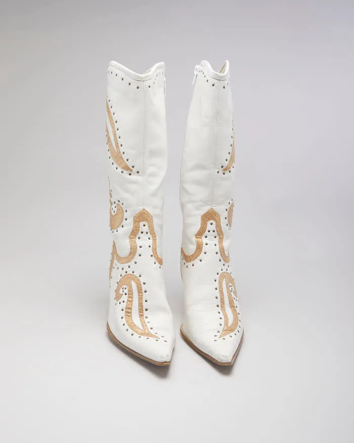 White Stiletto Cowboy Boots - UK3 sold by Rokit product image thumbnail 3
