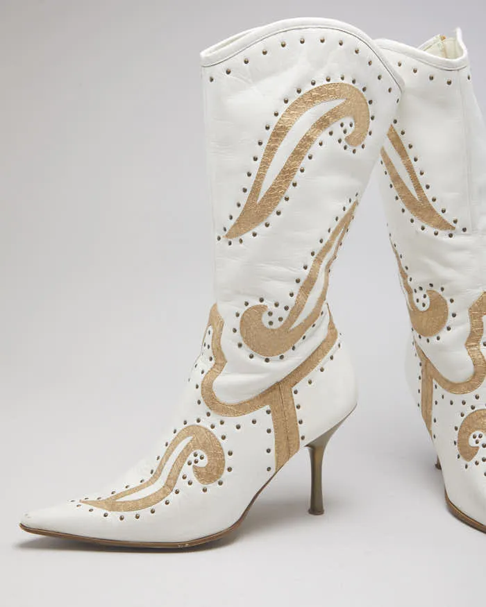 White Stiletto Cowboy Boots - UK3 sold by Rokit product image thumbnail 5