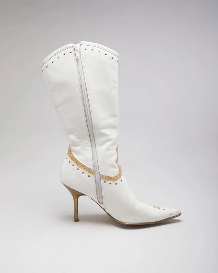 White Stiletto Cowboy Boots - UK3 sold by Rokit product image thumbnail 2