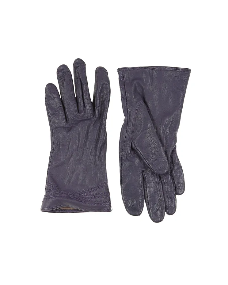 Vintage purple stitch leather gloves - M sold by Rokit