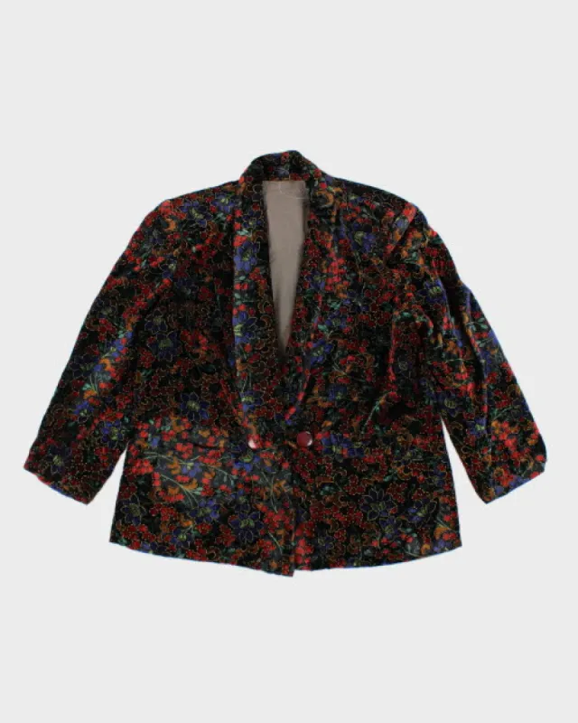 Vintage Embroidered Velvet Blazer - M sold by Rokit