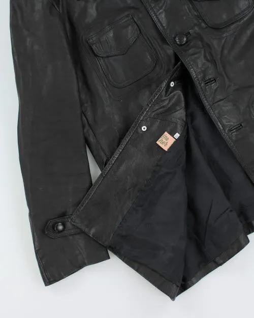Vintage 90's Heavyweight Button Up Leather Jacket - M sold by Rokit product image thumbnail 5