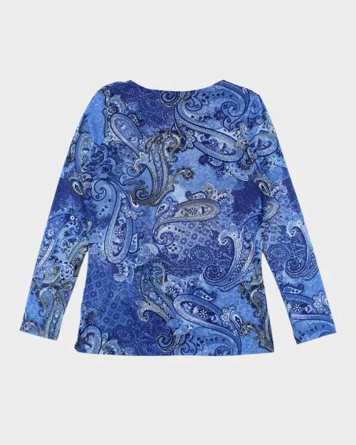 Y2k 00s Paisley Pattern Mesh Top - L sold by Rokit product image thumbnail 2