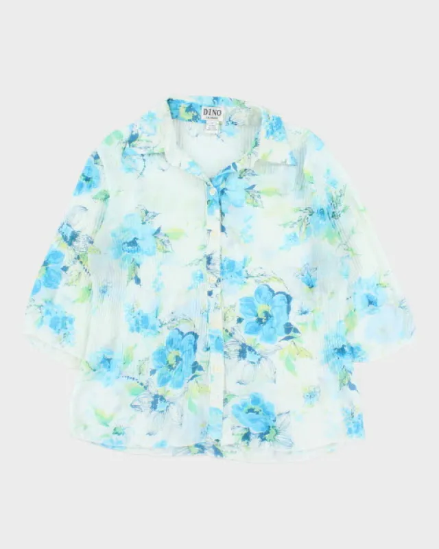 Vintage 90s Dino Floral Blouse - M sold by Rokit