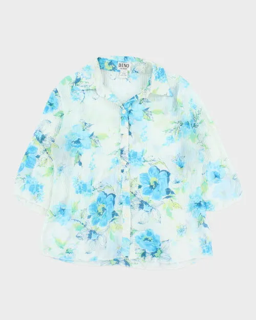 Vintage 90s Dino Floral Blouse - M sold by Rokit