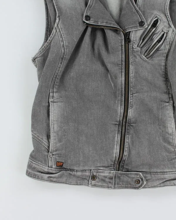 Vintage G-Star Raw Sleeveless Grey Denim Zip Jacket - M sold by Rokit product image thumbnail 4