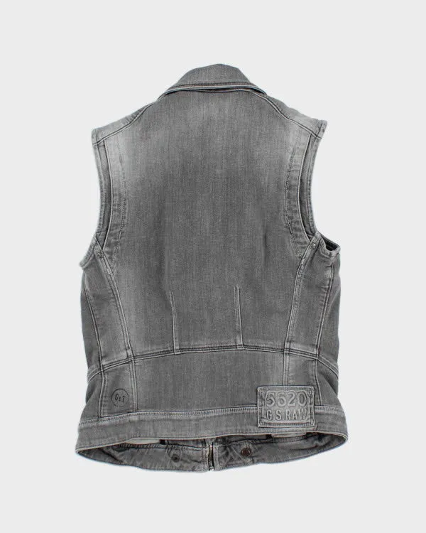 Vintage G-Star Raw Sleeveless Grey Denim Zip Jacket - M sold by Rokit product image thumbnail 2