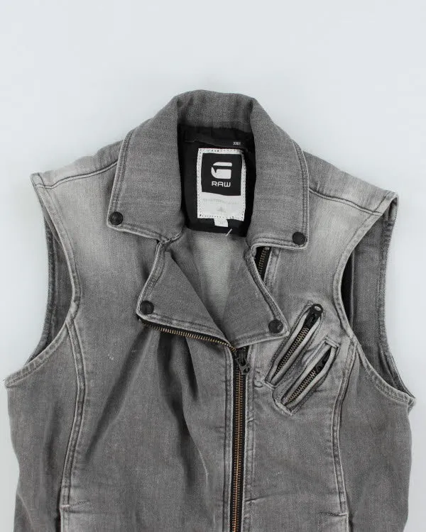 Vintage G-Star Raw Sleeveless Grey Denim Zip Jacket - M sold by Rokit product image thumbnail 3