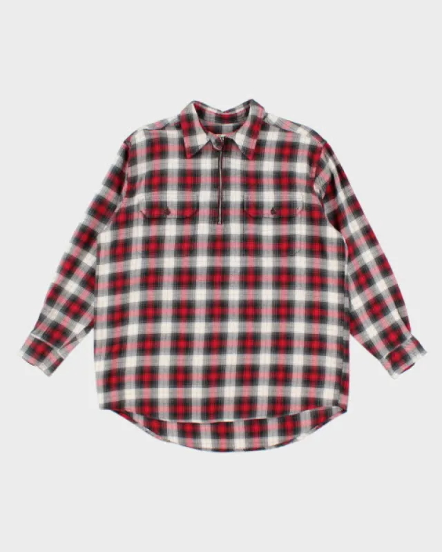 Eddie Bauer Quarter Zip Check Shirt - M made by Eddie Bauer