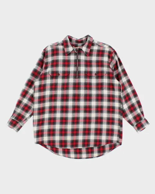Eddie Bauer Quarter Zip Check Shirt - M sold by Rokit