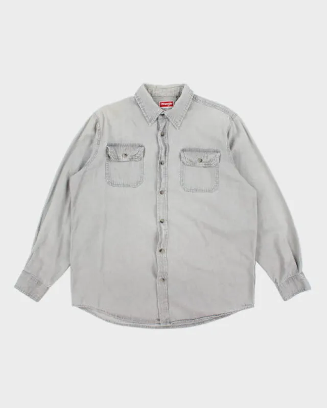 Vintage Wrangler Grey Flannel Shirt - L sold by Rokit
