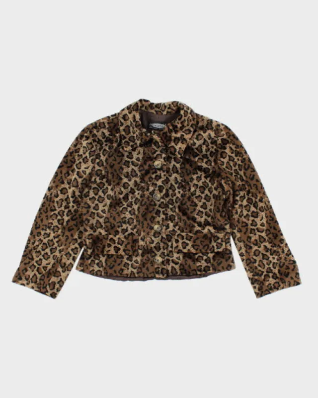 Vintage 90s Leopard Print Blazer Jacket - S sold by Rokit