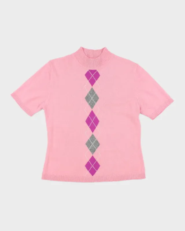 Vintage Mina Molinari Cashmere & Silk Argyle - L sold by Rokit