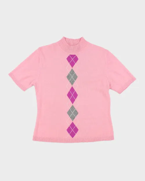 Vintage Mina Molinari Cashmere & Silk Argyle - L sold by Rokit