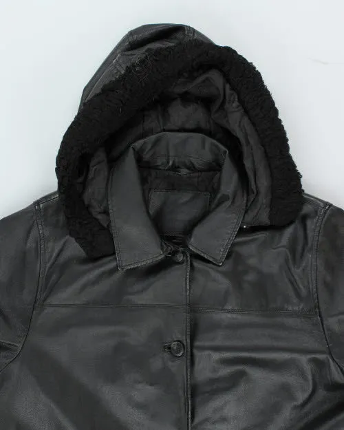 Vintage Oversized Heavyweight Hooded Leather Jacket - M sold by Rokit product image thumbnail 3