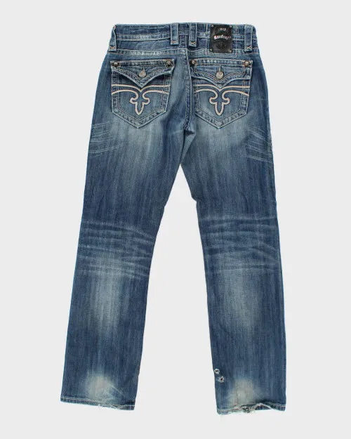 Vintage Y2K Rock Revival Gothic Style Medium Wash Jeans - W31 L30 sold by Rokit product image thumbnail 2