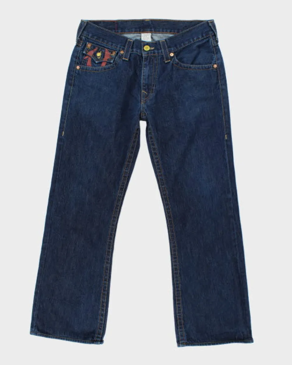 Vintage Y2K True Religion Wide Fit Dark Wash Jeans - W34 L29 sold by Rokit