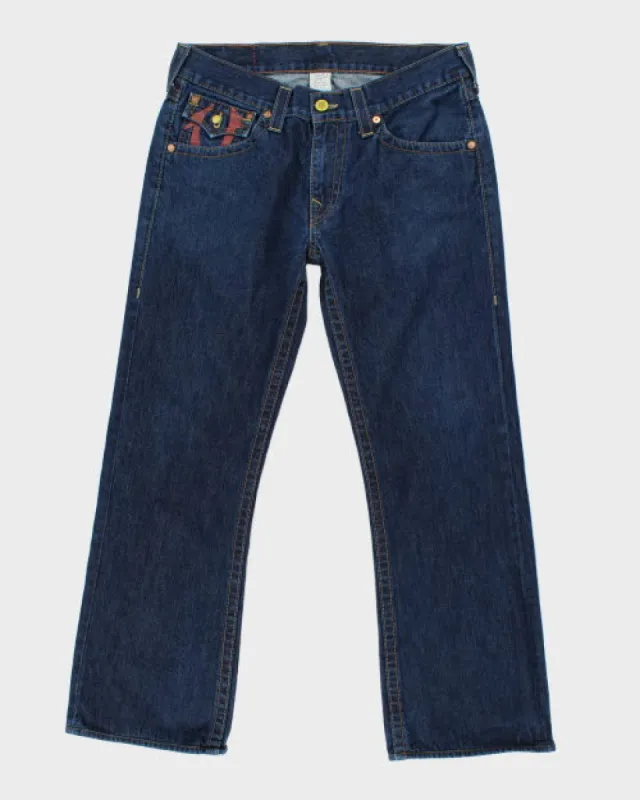 Vintage Y2K True Religion Wide Fit Dark Wash Jeans - W34 L29 sold by Rokit
