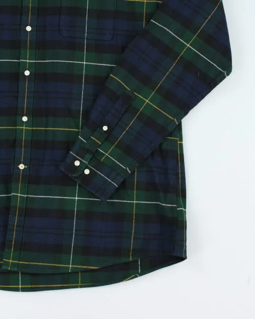 Vintage Barbour Navy Plaid Flannel Shirt - XL sold by Rokit product image thumbnail 4