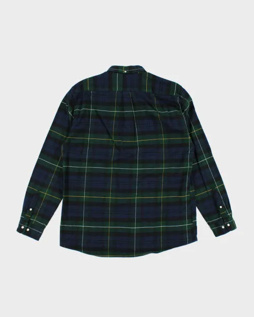 Vintage Barbour Navy Plaid Flannel Shirt - XL sold by Rokit product image thumbnail 2
