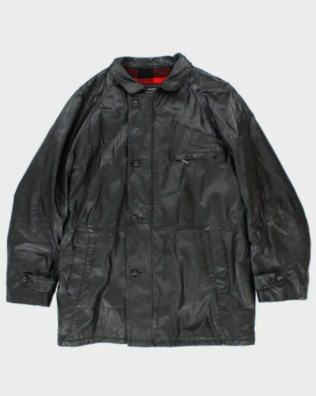 Vintage 80's Sears Heavyweight Striped Leather Jacket - XL sold by Rokit