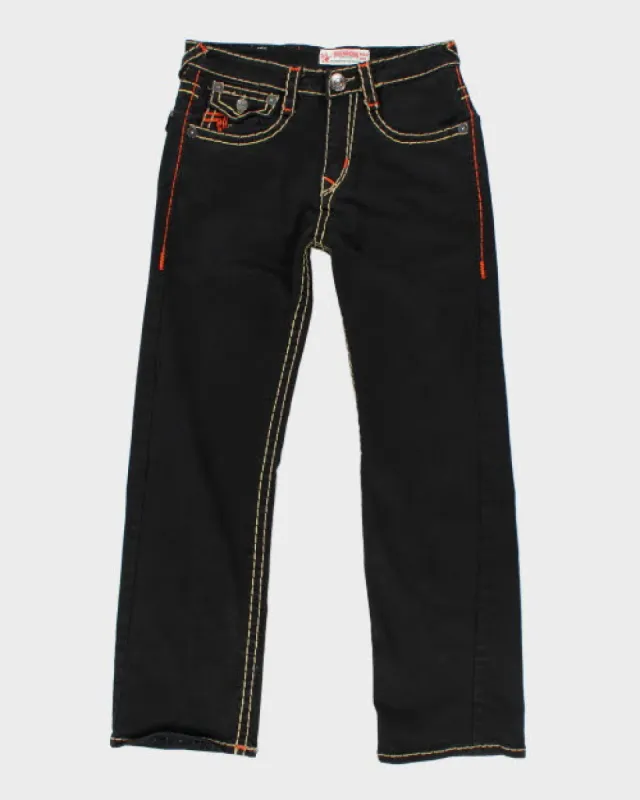 Vintage 2000's True Religion Straight Leg Black Jeans - W30 L29 made by True Religion