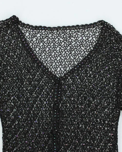 Y2k 00s Crochet Beaded Cardigan - M sold by Rokit product image thumbnail 3