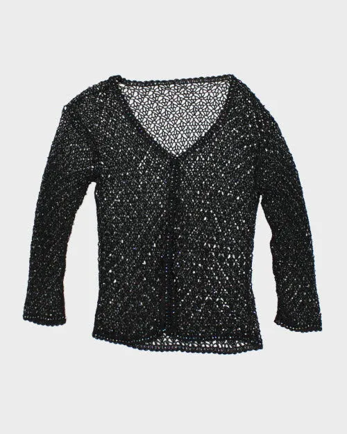 Y2k 00s Crochet Beaded Cardigan - M sold by Rokit