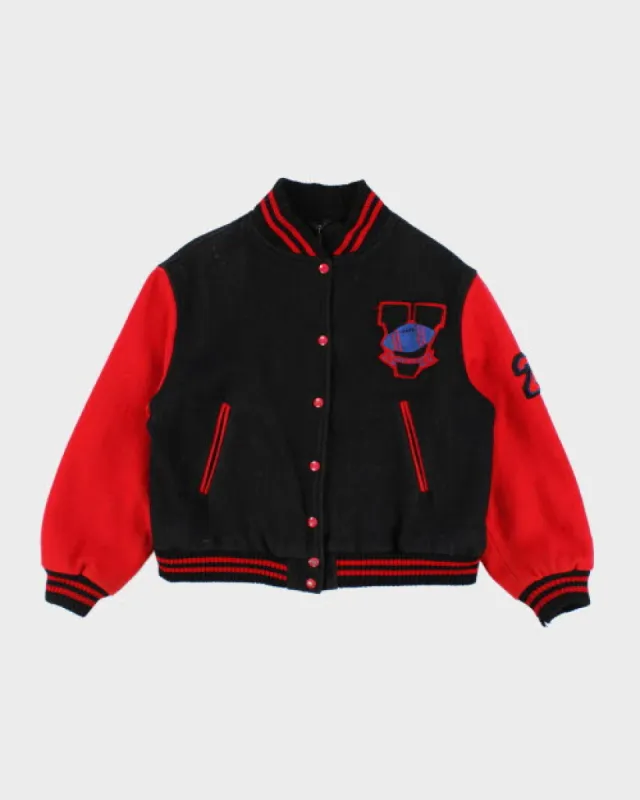 Vintage 80's Embroidered Varsity Football Jacket - M sold by Rokit