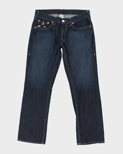 Vintage Y2K True Religion Straight Fit Dark Wash Jeans - W38 L32 sold by Rokit