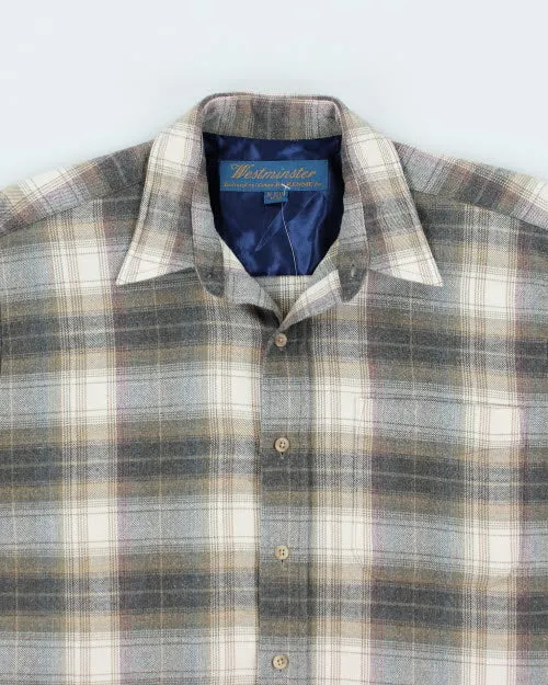 Vintage 90's Westminster Grey Plaid Flannel Shirt - M sold by Rokit product image thumbnail 3