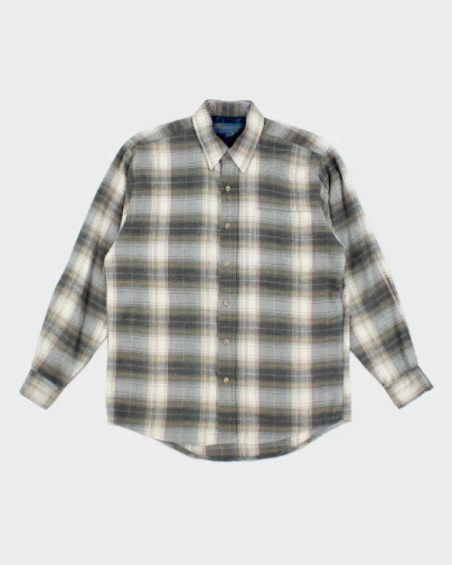 Vintage 90's Westminster Grey Plaid Flannel Shirt - M sold by Rokit