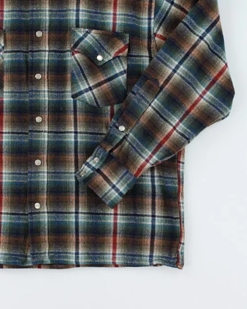 Vintage 90's Pendleton Plaid Popper Flannel Shirt - L sold by Rokit product image thumbnail 4