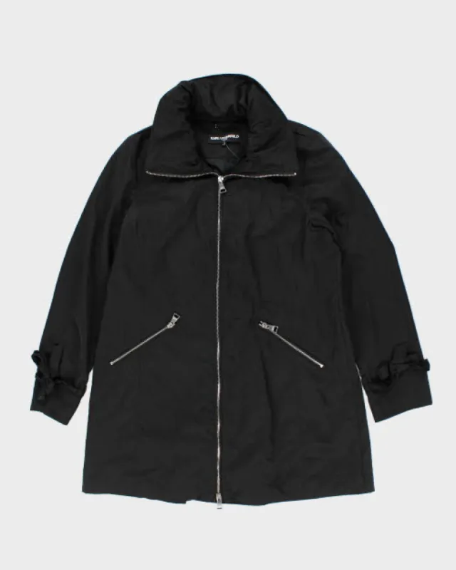 Vintage Karl Lagerfeld Paris Women's Hidden Hood Rain Jacket - M sold by Rokit