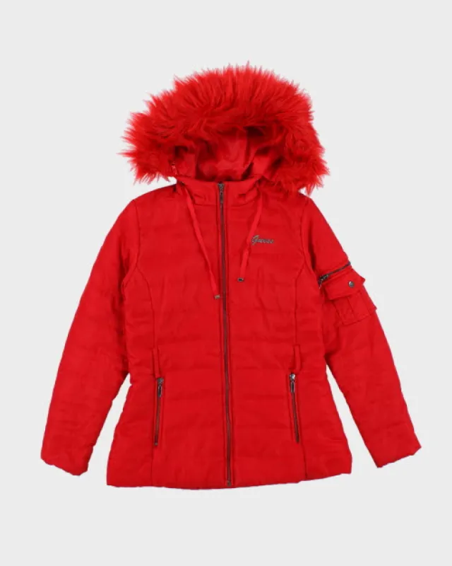 Vintage Women's Guess Quilted Hooded Jacket - XS sold by Rokit