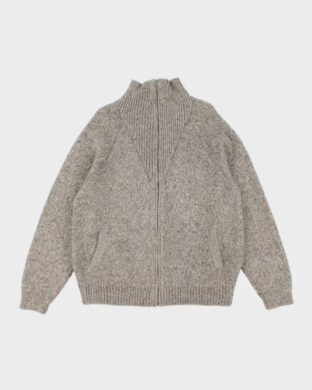 Alpaca Grey Zip-up Jumper - L sold by Rokit