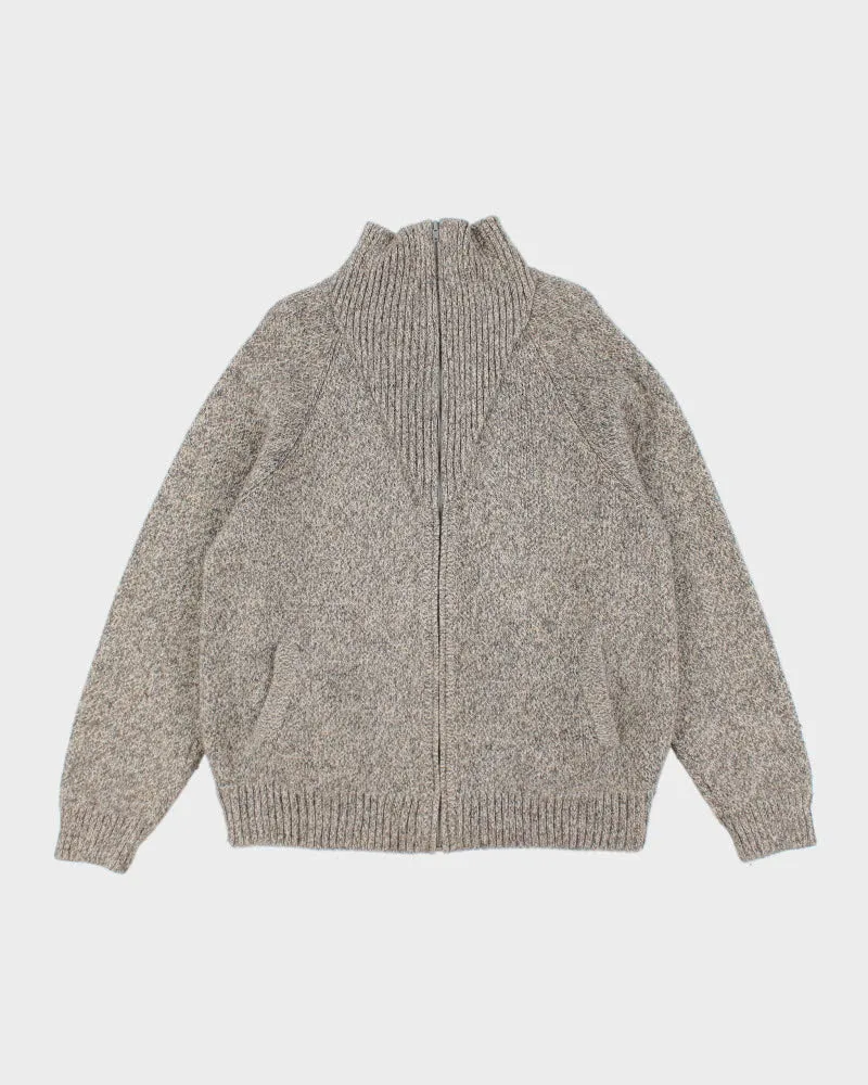 Alpaca Grey Zip-up Jumper - L sold by Rokit