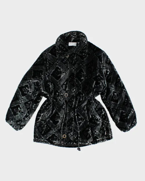 Y2k 00 Ocean Velour Puffer Jacket - L sold by Rokit