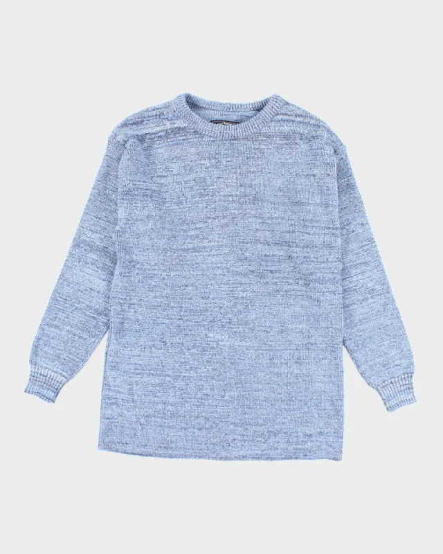 Pollen Blue Wool Blend Knit Jumper - M sold by Rokit