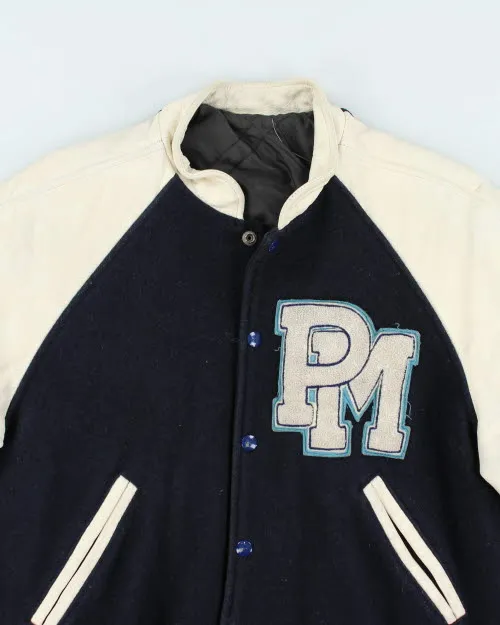 Vintage 80's Embroidered College Leather Varsity Jacket - M sold by Rokit product image thumbnail 3