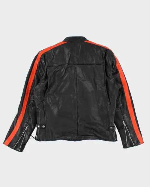 Vintage Heavyweight Striped Leather Biker Jacket - L sold by Rokit product image thumbnail 2