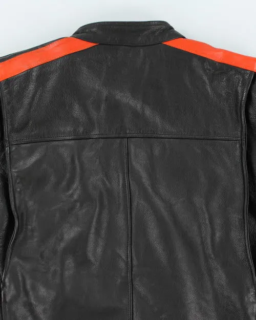 Vintage Heavyweight Striped Leather Biker Jacket - L sold by Rokit product image thumbnail 5