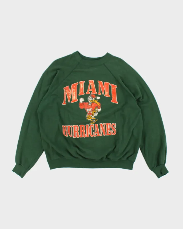 Vintage 90's Miami Hurricanes Faded Sweatshirt - L sold by Rokit
