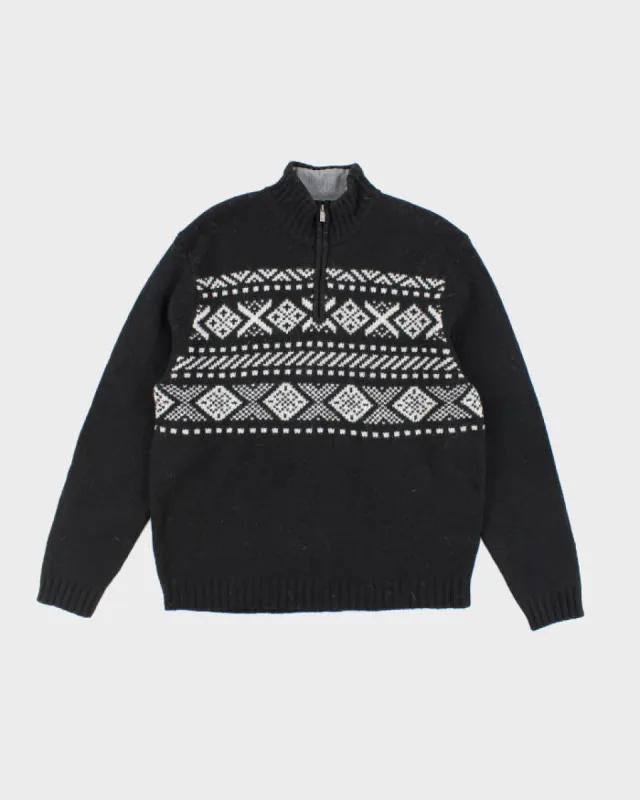 Eddie Bauer Lambswool Quarter-zip Jumper - L sold by Rokit