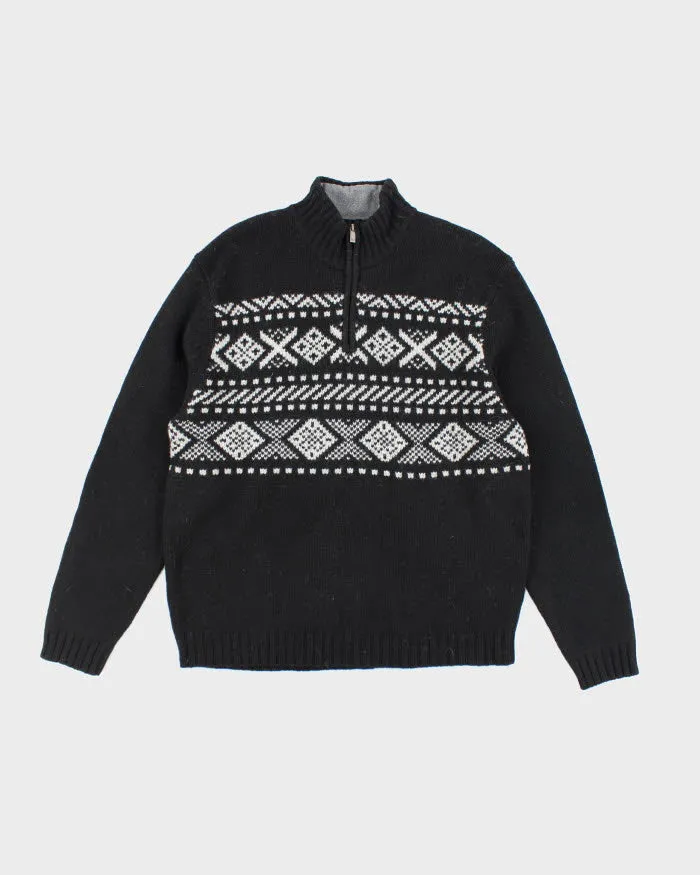 Eddie Bauer Lambswool Quarter-zip Jumper - L sold by Rokit