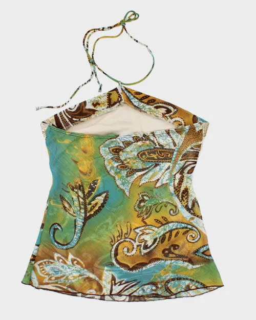 Y2k 00s Sheer Paisley Patter Halter Top - L sold by Rokit product image thumbnail 2