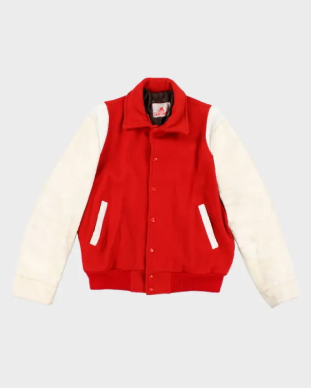 Vintage 70's Heavyweight Leather Varsity Jacket - L sold by Rokit